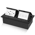 KYHSHJ USB Pop Up Floor Socket Kit with 2 * 20A Receptacle，4.8A 1 USB-A Ports &1 USB-C Port，3-Port RJ45 Datacom Receptacle，Corrosive Resistant Hardware,Black