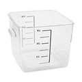 Rubbermaid Commercial Products Space Saving Square Food Storage Container 6 Quart Clear for Kitchen/Sous Vide/Meal Prep