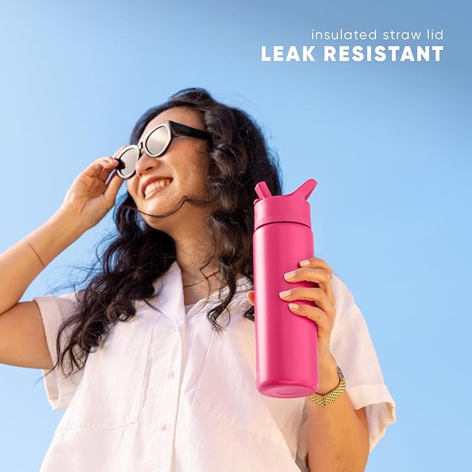 Simple Modern Water Bottle with Straw Lid Vacuum Insulated Stainless Steel | Reusable Leak Proof BPA-Free Flask for Gym, Travel, Sports | Summit Collection | 22oz, Winter White Mix
