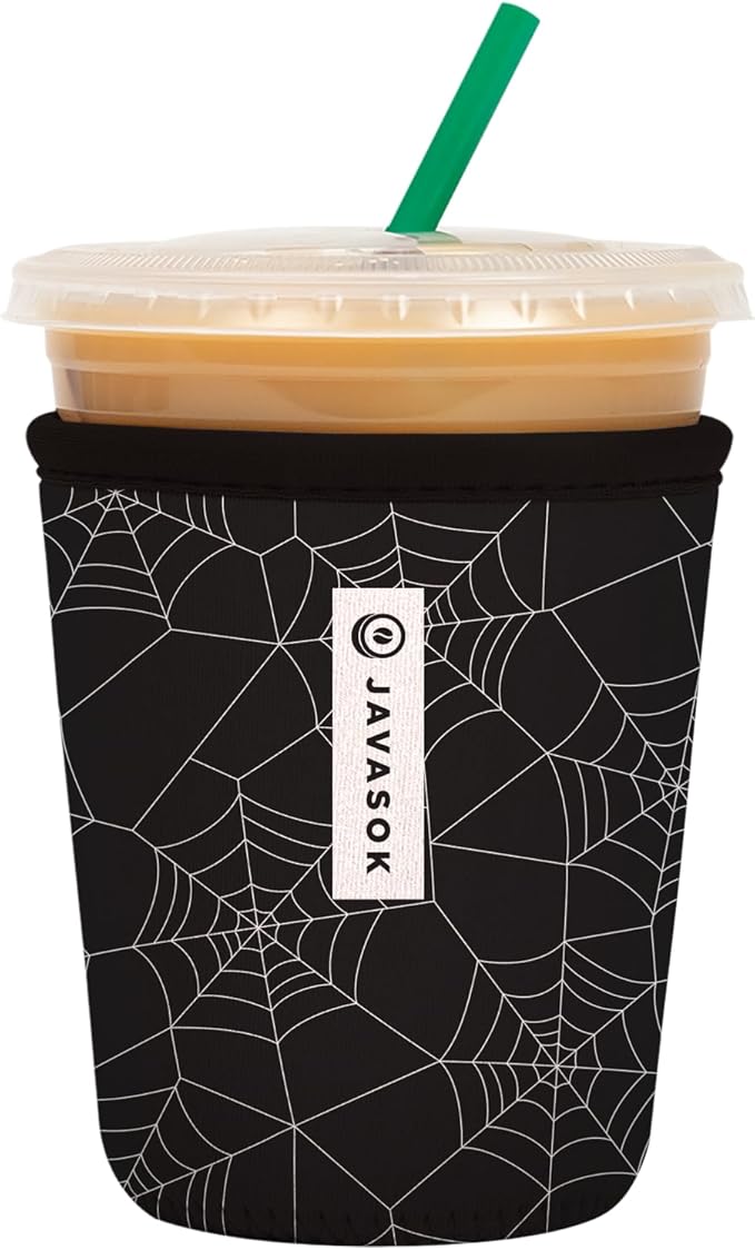 Sok It JavaSok Iced Coffee & Cold Soda Insulated Neoprene Cup Sleeve (Spidey Sense, Small: 16-20oz)