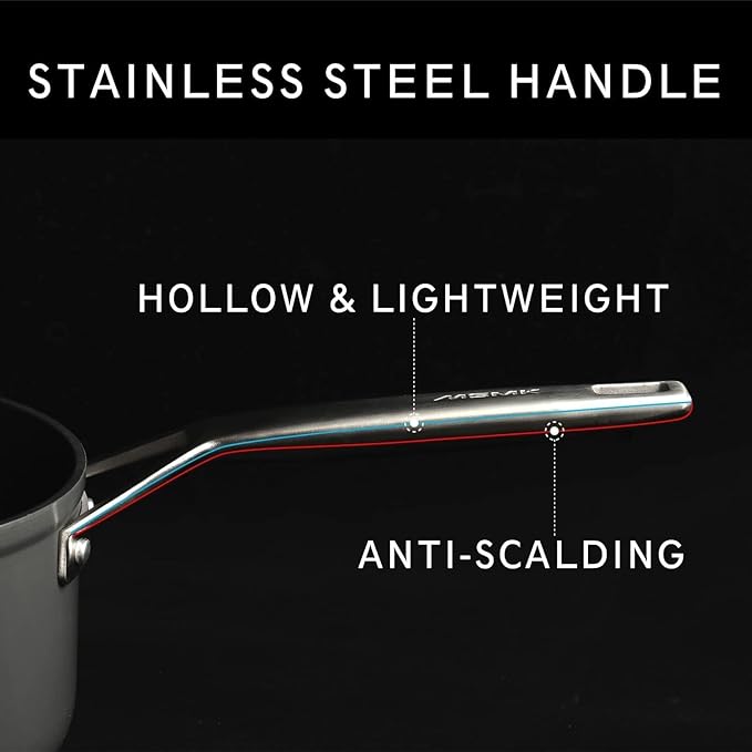 MsMk 11 Inch Induction Grill Pan, Bacon Carbonize also Nonstick, PFOA Free Non-Toxic, Stay-Cool Handle, Scratch-resistant, Induction Griddle Pan for Stove Top