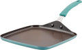 Rachael Ray Cook + Create Nonstick Stovetop Griddle/Grill Pan, Square, 11 Inch, Agave Blue