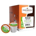 Fresh Roasted Coffee, Organic Mexican Water-Processed Half-Caf | USDA Organic, Kosher | Medium Roast 24 Pods for K Cup Brewers
