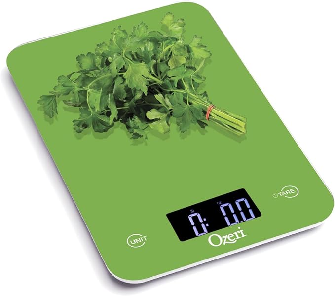 Ozeri Touch Professional Tempered Glass Digital Kitchen Scale, Lime Green