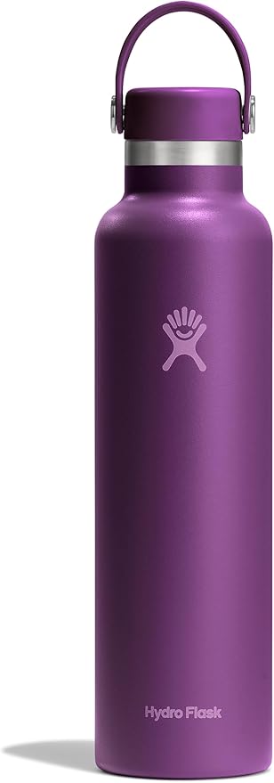 Hydro Flask Water Bottle - Insulated Stainless Steel - Non Spill, Leakproof in 24 Oz Beachplum Purple
