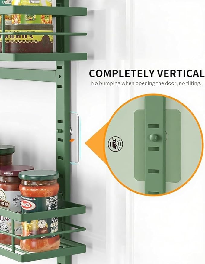 Moforoco Sage Green 9-Tier Over The Door Pantry Organizer, Pantry Organization and Storage, Black Hanging Basket Wall Spice Rack Seasoning Shelves