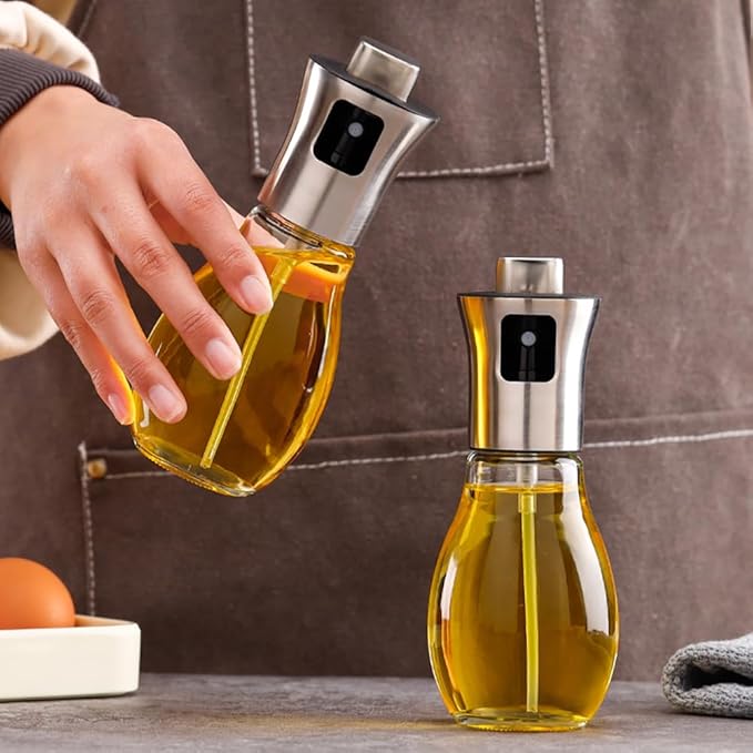 Olive Oil Sprayer Mister for Cooking Oil Spritzer for Air Fryer,Oil Spray Bottle for Vinegar Kitchen Gadgets for BBQ,Making Salad, Baking, Grilling (200ml)