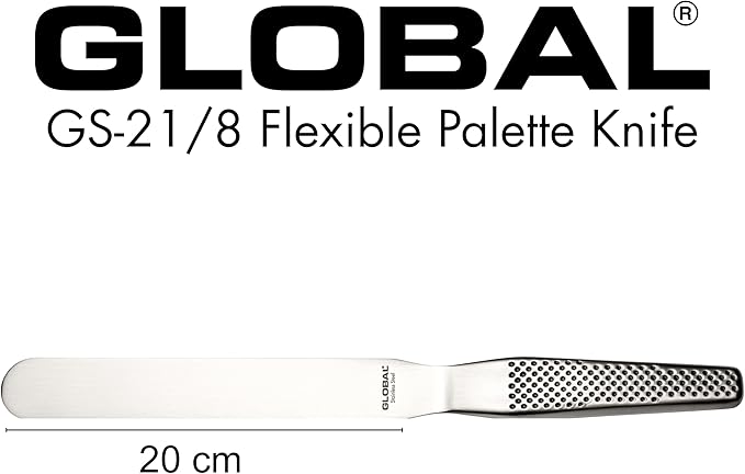 Global 8 inch Straight Spatula, Stainless Steel, GS-21/8