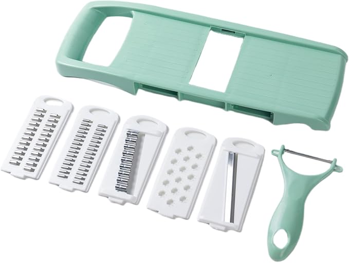 Mandoline Food Slicer for Kitchen 7-in-1 Vegetable/Cheese/Potato/Carrot/Cucumber Grater,Slicer, Cutter, Grinder,Waffle Fry Cutter For Potatoes,Julienne Peeler