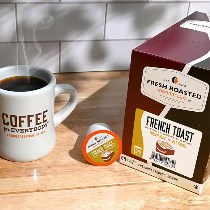 Fresh Roasted Coffee, French Toast, Flavored Coffee Pods, K-Cup Compatible, 24 Count