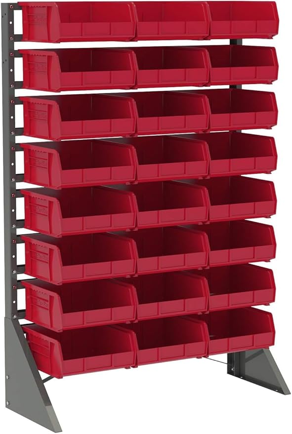 Akro-Mils 30235 AkroBins Plastic Storage Bins, Space-Saving Stackable Bins for Garage, Pantry, Craft Organization, 11" x 11" x 5", Black, 6-Pack
