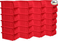 Akro-Mils 30220 AkroBins Plastic Storage Bins, Space-Saving Stackable Bins for Garage, Pantry, Craft Organization, 7-" x 4-" x 3-", Red, 24-Pack