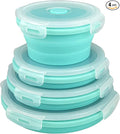 Guyuyii Collapsible Bowl Set - 4 Pack Silicone Food Storage Containers with Lids - Microwave, Dishwasher and Freezer Safe Kitchen Essentials for Meal Prep, Picnics, Camping, RVs, and Busy Families