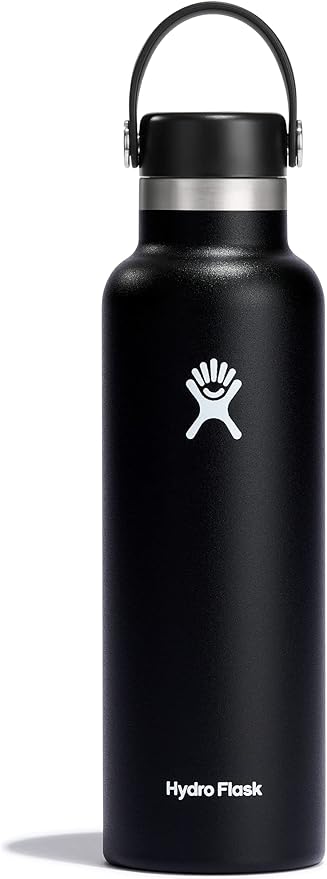 Hydro Flask Water Bottle - Insulated Stainless Steel - Non Spill, Leakproof in 21 Oz Black
