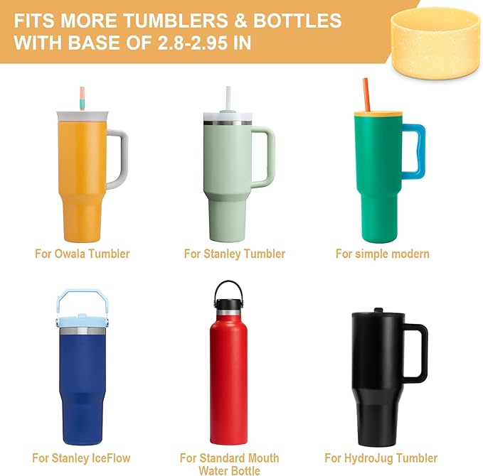 2PCS Glitter Silicone Boot for Owala Water Bottle, Anti-Slip Protective Sleeve for Owala Twist,FreeSip and Flip Stainless Steel Water Bottle, BPA-Free, Dishwasher Safe, Accessories