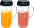 2 Packs Replacement for Magic Bullet Blender Cups, Tall 22oz Cup w/Flip-Top To-Go Lid, Blender Replacement Parts, Mug with Handle Compatible with Magic Bullet 250w MB1001