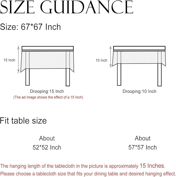 ISAENNE Designer French Light Beige Square Tablecloth,Linen Florals and Birds Pattern Table Cloth,Anti-Wrinkle Decorative Tablecloths for Dining Thanksgiving Kitchen Party,67"*67"-Cornucopia