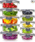 Igluu Meal Prep Round Glass Containers with Lids Airtight - Glass Food Storage Containers - Reusable Microwave, Freezer to Oven Safe BPA-free Lunch Box (10 Containers & 10 Lids) 32 oz & 13.5 oz