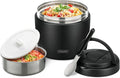 Soup Thermos for Hot Food Insulated Food Jar 32oz, Vacuum Insulated Stainless Steel Lunch Container - Wide Mouth Thermo for Soup & Food, Insulated lunch box Leakproof Bento Box with Spoon(Black)