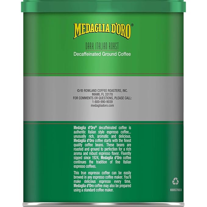 Medaglia D'Oro Decaf Italian Roast Espresso Style Ground Coffee, 10 Ounces