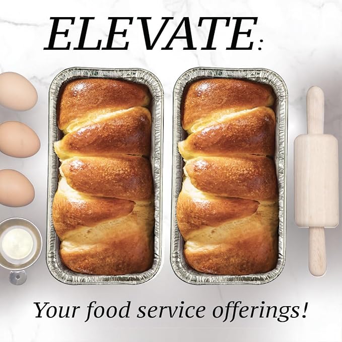 Spare Essentials (65 Pack) 2Lb Foil Bread Pans for Baking, Disposable Bread Pans - Perfect for Baking Banana Bread, Cakes & Meatloaf - 2 Pound Aluminum Pans for Food Serving - 8.5" X 4.5" X 2.5"