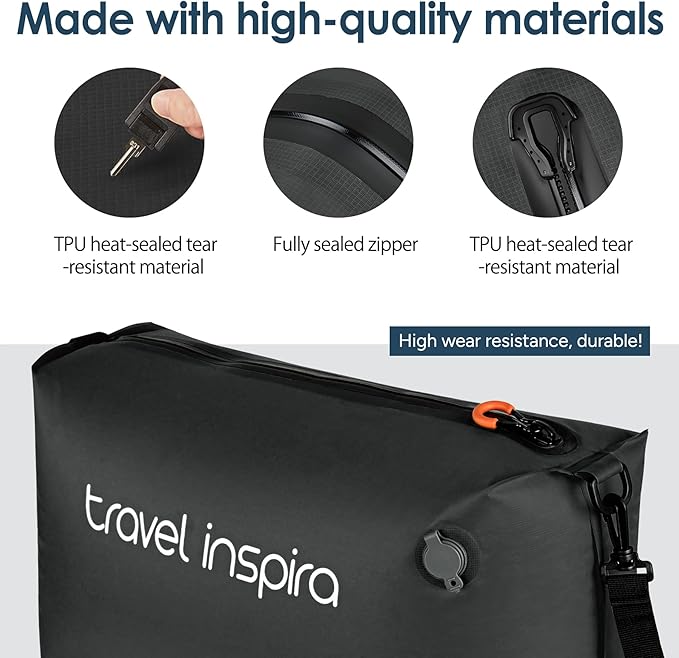 Vacuum Bags for Travel Luggage with Wireless Pump, Compression Bags for Carry On Suitcases and Backpack, Vacuum Seal Packing cube for Cloth Packing (2PC + PUMP)