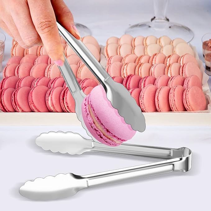 8 Pack Serving Tongs XEVOM Kitchen Tongs,Buffet Tongs, Stainless Steel Food Tong Serving Tong,small tongs (7inch)
