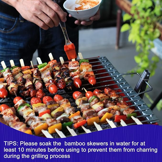5.9 Inches Bamboo Skewers 1000 Pieces Food Appetizer Wide Flat Paddle Wooden Skewers Mini Skewers Sticks for Fruit, Barbecue Snacks, Appetizers, Sausage