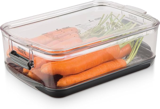 Progressive International Prepworks by Progressive Produce ProKeeper, 3-Quart, Stay-Fresh Vent System, Small Peppers, Tomatoes (Pack of 6)