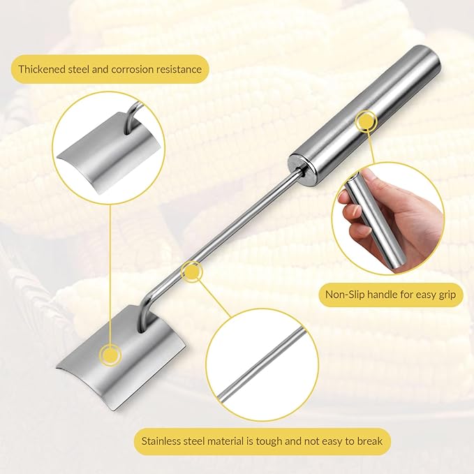 Long Handle Stainless Steel Corn Cob Stripper,Corn Cob Thresher,Corn Peeler,Corn Stripper,Corn Thresher,Corn Kernel Separator,Corn Kernel Scraper,Corn Kernel Cutting Tool,Corn Scraper (Style-A)