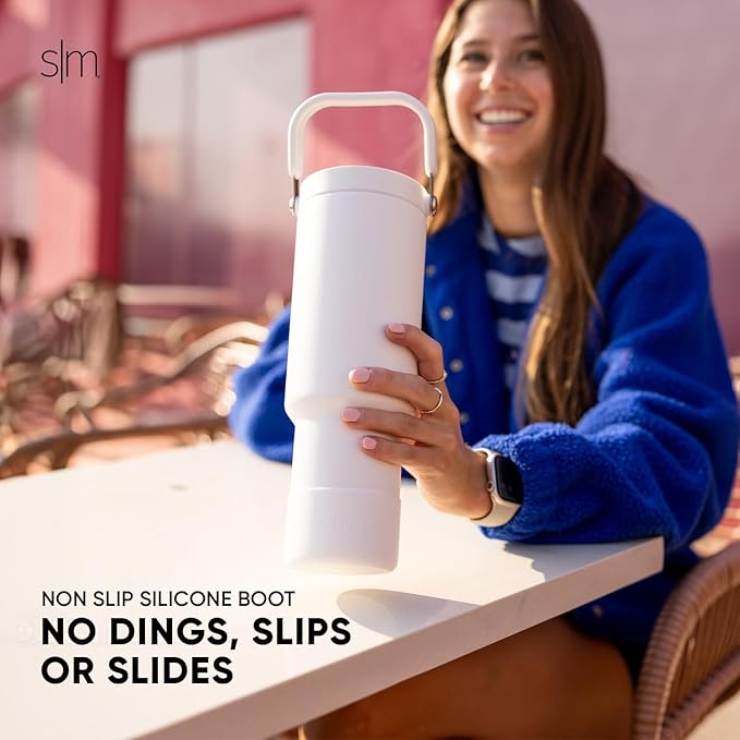 Simple Modern Trek Pivot | 40oz Flip Straw Tumbler with Handle | Water Bottle & Boot | Interchangeable Straw & Chug Lids | Insulated Stainless Steel Jug | Gym Sports Outdoors | Blush Tie Dye