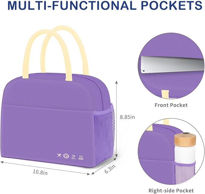 DALINDA Lunch Bag Lunch Box for Women Men Reusable Insulated Lunch Bags for Adults,Leakproof Cute Cooler Lunch Tote Bag, Large Capacity for Work Travel Picnic