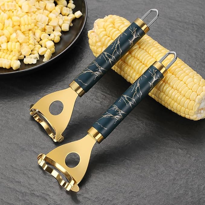 Latest Corn Peeler | Long-Handle Stainless Steel Kernel Remover | Fast, Labor-Saving & Safe | Easy-Clean Tool for Home, Restaurants & BBQs (CK-B(2Pcs))