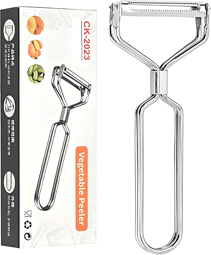 Best Vegetable Carrot Potato Peelers for Kitchen, Just Like Mom's old steel Fruits Peeler (Double Blade)