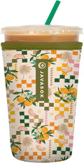 Sok It JavaSok Iced Coffee & Cold Soda Insulated Neoprene Cup Sleeve (Citrus Delight, Medium: 22-28oz)