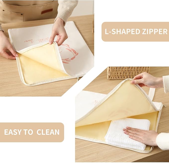WiNDANCE Wide Zipper Access Beeswax Bread Bags for Homemade Bread - 2 Packs XL Reusable Organic Beeswax Linen Cotton Sourdough Bag, Homesteading Essentials Sourdough Bags with Zip to Keep Fresh