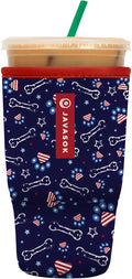 Sok It JavaSok Iced Coffee & Cold Soda Insulated Neoprene Cup Sleeve (Patriotic Paws, Large: 30-32oz)