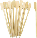BLUE TOP 300Pcs Bamboo Paddle Picks, 4.7 Inch Sturdy Flat Skewers Food Appetizer Toothpicks for Fruit, Grilling, Drink, BBQ, Barbecue, Yakitori Chicken, Fondue, Roasting,Cocktail, Marshmallow