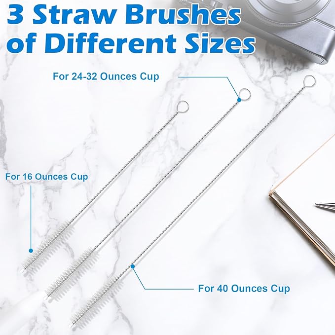 Palksky 5 in 1 Water Bottle Cleaning Brush Set, Multifunctiona Brush and Straw Cleaner for Owala/Stanley/Hydro/Yeti/Simple Modern Cup Accessories