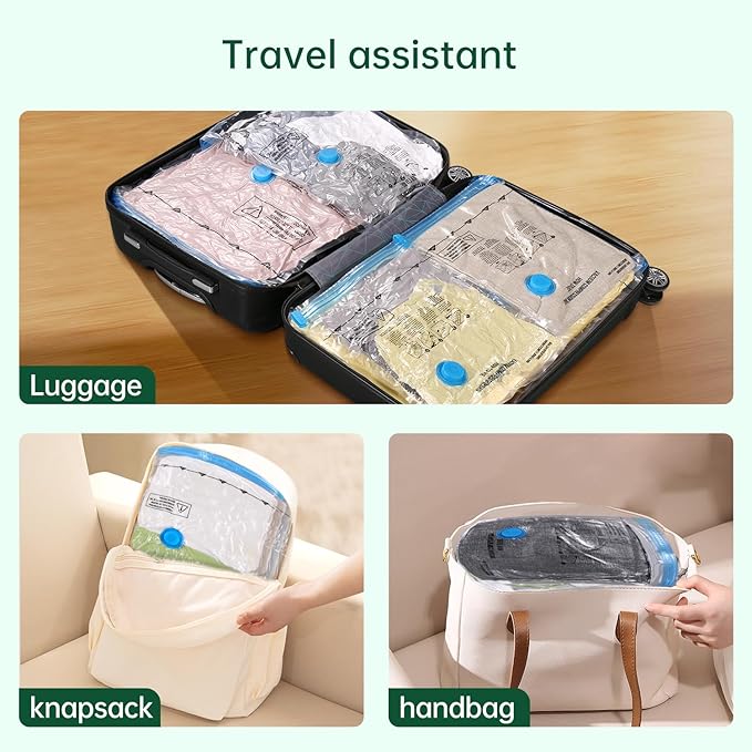 Compression Bags - Space Saver & Travel Essentials, Vacuum Seal Bags for Clothing & Luggage (18 Combo Pack)