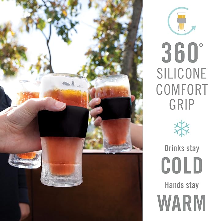 Host Freeze Best Dad Ever Insulated Glass Tumbler for Cold Drinks, Freezable Gifts for Dad, Double Wall Insulated Beer Glass for Chilled Lager, IPA, Ale & Iced Coffee, 16 oz, Set of 1