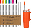Newly Upgraded 8.5In Reusable Stainless Steel Straws Set 12 PCS with 12 Silicone Tips, 2 Straw Brush, 1 Storage Case, BPA Free, Eco-Friendly Metal Straws for 14, 20, 30 oz Tumbler，for Hot/Cold Drinks