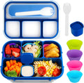 MaMix Bento Lunch Box Adult Box, Kids, Containers for Adults/Kids/Students,1300ML-4 Compartment (bright blue)