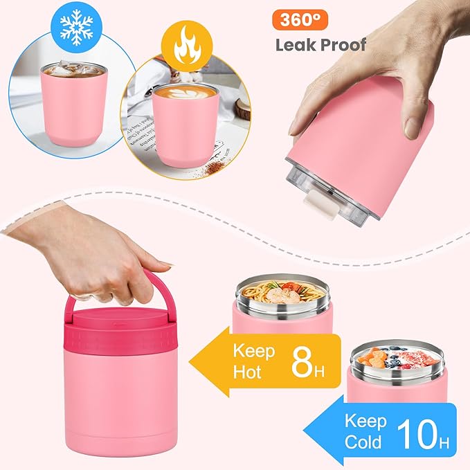 Large Bento Lunch Box Set for Adults Kids Women with 10.5oz Soup Thermo,Coffee Tumblers Men Girls Boys Teenagers Leak-Proof Lunch Food Containers with Lunch Bag