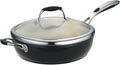 Tramontina Ceramica Deluxe 11-Inch Saute Pan with Lid, Ceramic Non Stick Deep Skillet, Oven-Safe, Metallic Black