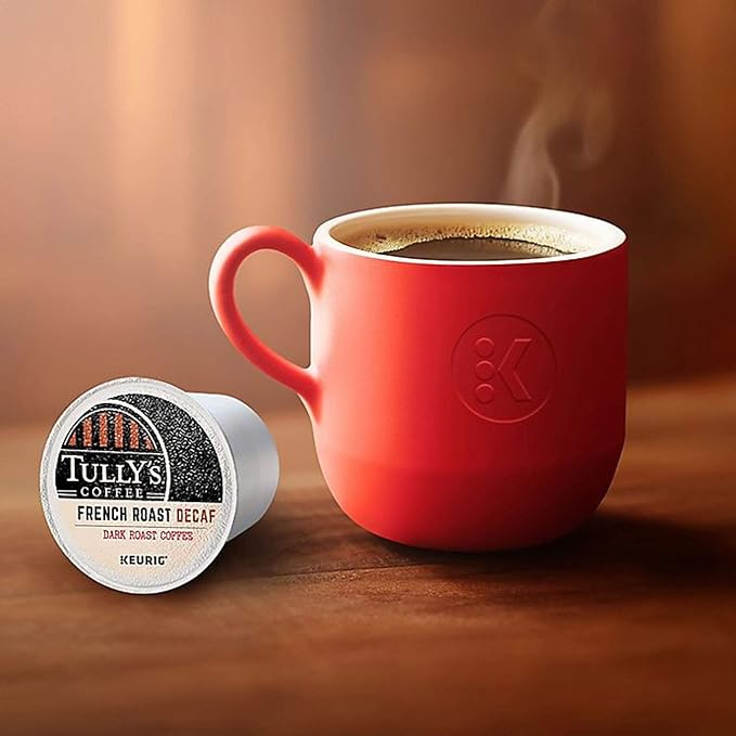 Tully's Coffee French Roast Decaf, Keurig Single-Serve K-Cup Pods, Dark Roast, 96 Count