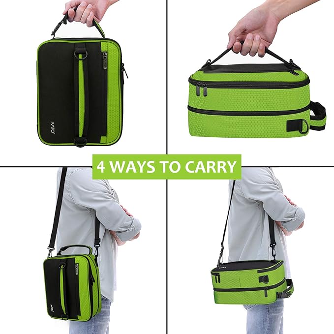 Tirrinia Expandable Insulated Lunch Bag for Men Women – Leakproof Reusable Cooler LunchBox for Kids & Adults with Shoulder Strap, Perfect for Work, School, Office, Travel,Green