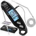 Instant Read Meat Thermometer Digital for Cooking & Grilling with Dual Probe, Big Backlit & Calibration, Food Thermometer for Grill, Smoker, BBQ, Oven, Oil Fry, Outdoor Kitchen Appliances