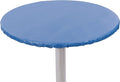 Yourtablecloth Heavy Duty Vinyl Round Fitted Tablecloth (Table Cover) with Flannel Backing Vibrant Colors Elasticized Tablecloth Great for Indoor and Outdoor Dining and Playing Cards 36” Royal Blue