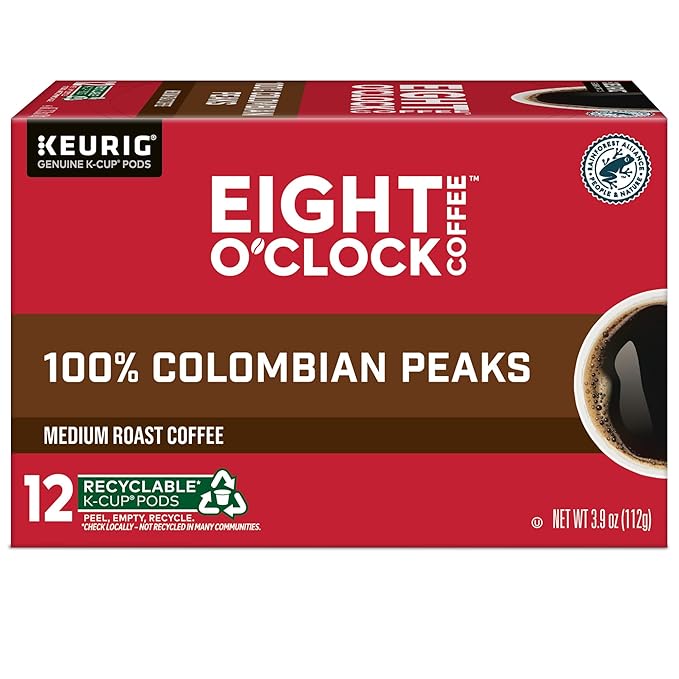 Eight O'Clock Coffee Colombian Peaks Keurig Single-Serve K-Cup Pods, Medium Roast Coffee, 72 Count